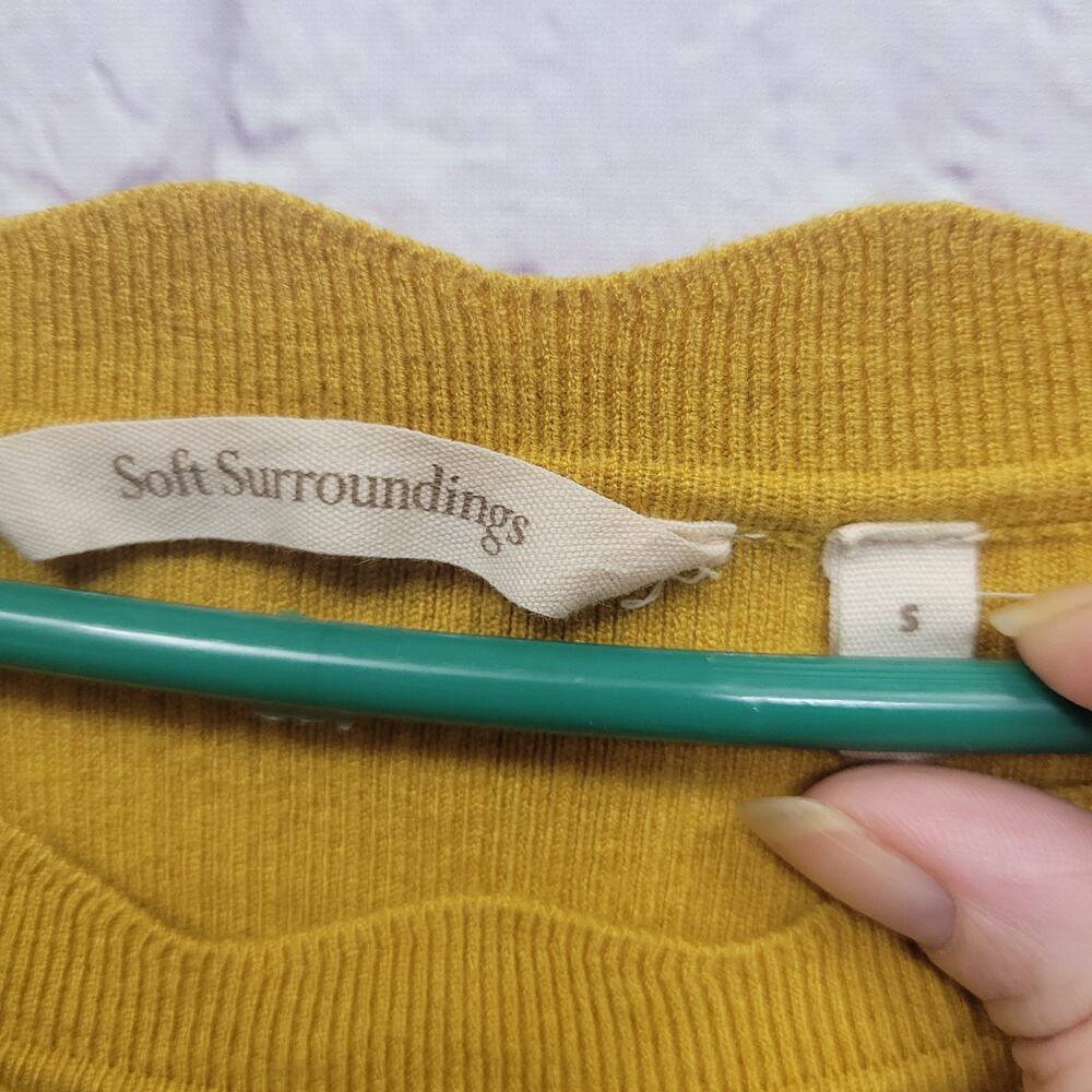 Soft Surroundings Mustard Yellow Sweater Size S Punk Skater Granola Y2K Inspired - Picture 5 of 8